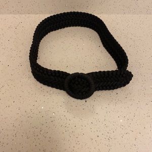 J.crew black braided women’s belt size S/M genuine leather buckle